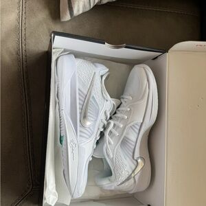 Sabina White Athletic Shoes with Silver Accents